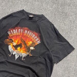 Harley Davison T-Shirt Men's 2XL 2005 Wenatchee Washington 100% Cotton Black